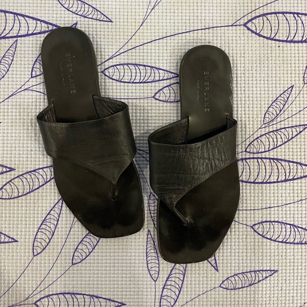 Everlane Black Sandals Size 6 Made in Italy